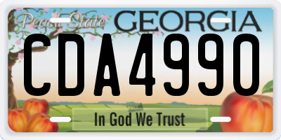 GA license plate CDA4990