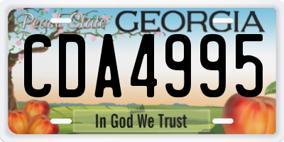 GA license plate CDA4995