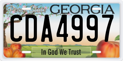 GA license plate CDA4997
