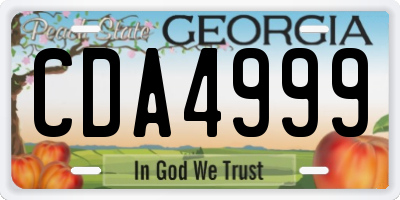 GA license plate CDA4999