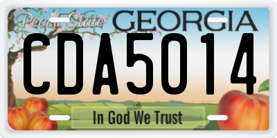 GA license plate CDA5014