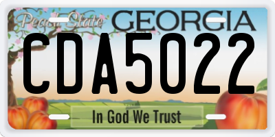 GA license plate CDA5022