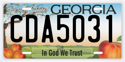 GA license plate CDA5031