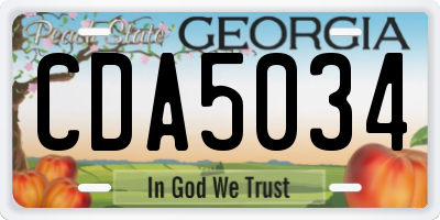 GA license plate CDA5034