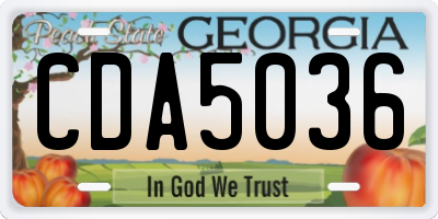GA license plate CDA5036