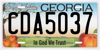 GA license plate CDA5037