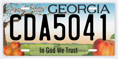 GA license plate CDA5041