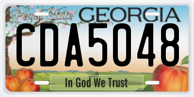 GA license plate CDA5048