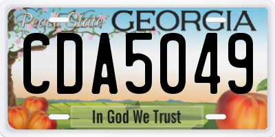 GA license plate CDA5049