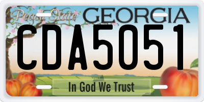 GA license plate CDA5051