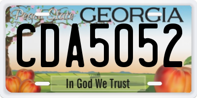 GA license plate CDA5052