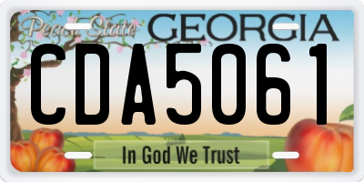 GA license plate CDA5061