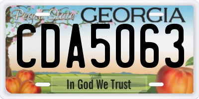 GA license plate CDA5063