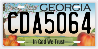 GA license plate CDA5064