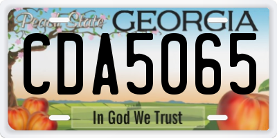 GA license plate CDA5065