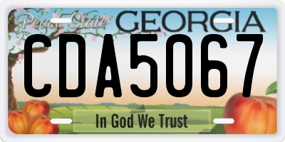 GA license plate CDA5067