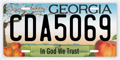 GA license plate CDA5069
