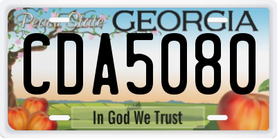GA license plate CDA5080