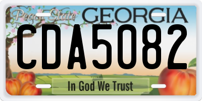 GA license plate CDA5082