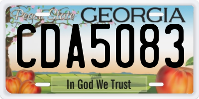 GA license plate CDA5083