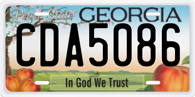 GA license plate CDA5086
