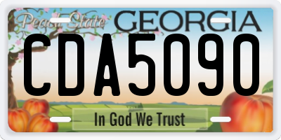 GA license plate CDA5090