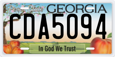 GA license plate CDA5094