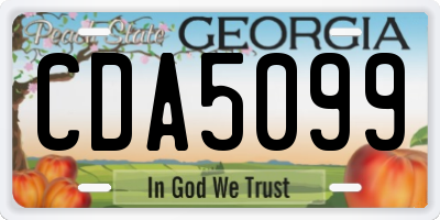GA license plate CDA5099