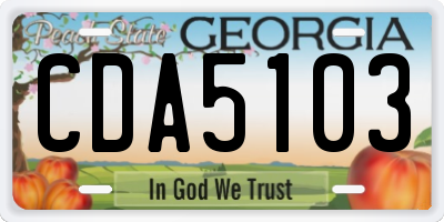 GA license plate CDA5103