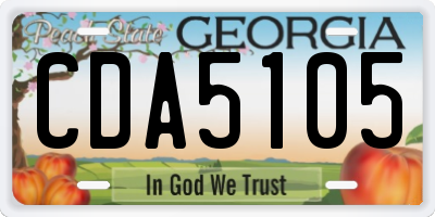 GA license plate CDA5105