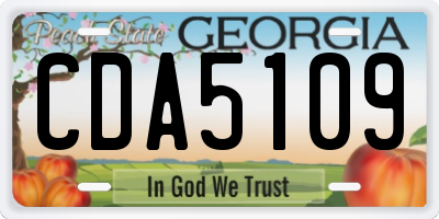 GA license plate CDA5109