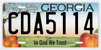 GA license plate CDA5114