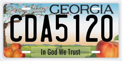 GA license plate CDA5120