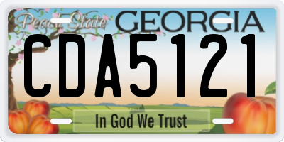 GA license plate CDA5121