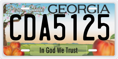 GA license plate CDA5125