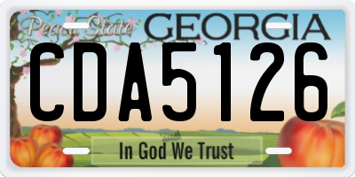 GA license plate CDA5126