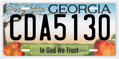 GA license plate CDA5130