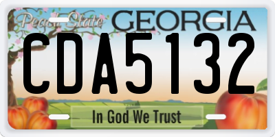 GA license plate CDA5132