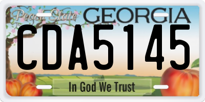 GA license plate CDA5145