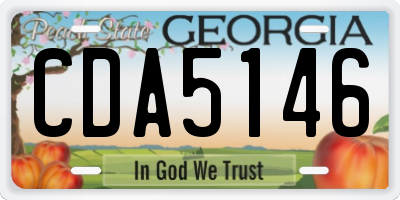 GA license plate CDA5146