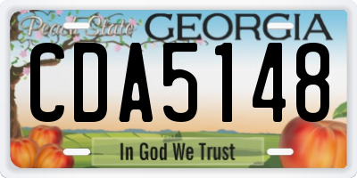 GA license plate CDA5148