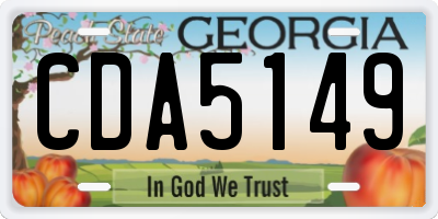 GA license plate CDA5149