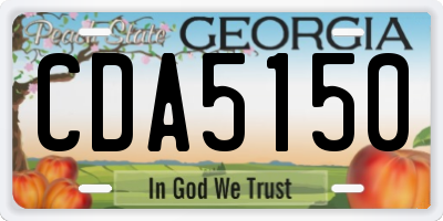 GA license plate CDA5150