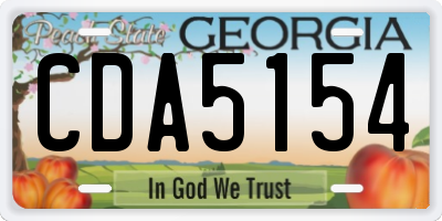 GA license plate CDA5154