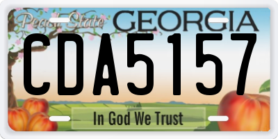 GA license plate CDA5157