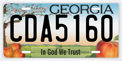 GA license plate CDA5160