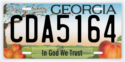 GA license plate CDA5164