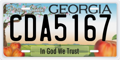 GA license plate CDA5167