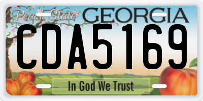 GA license plate CDA5169