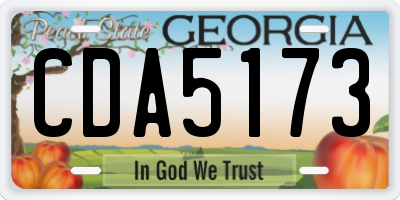 GA license plate CDA5173